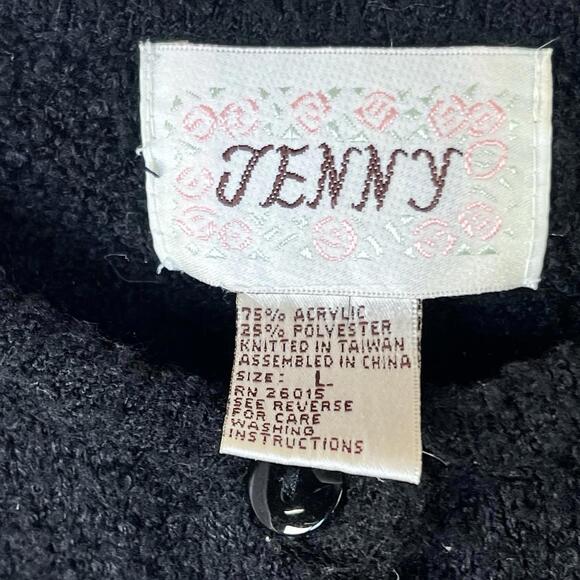 Jenny 90s Cardigan Womens Button Multicolor Patchwork Knit Long Sleeve Large - Picture 9 of 9